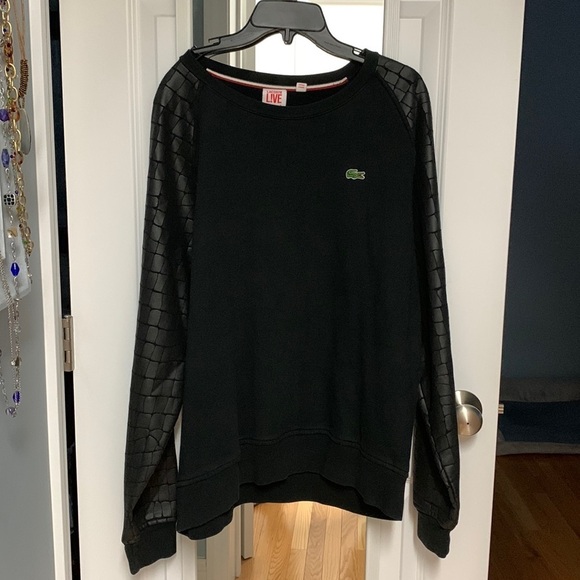 Vintage LACOSTE Black‎ Alligator Texture Sweater - Picture 1 of 3